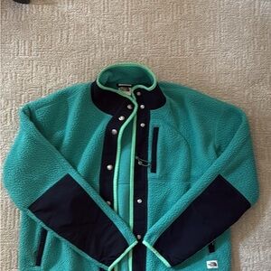 The North Face Teal Button Up Fleece Jacket